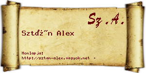 Sztán Alex névjegykártya