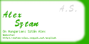 alex sztan business card